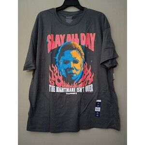 NWT Mike Myers Halloween II Dark Grey 100% Cotton T Shirt Size 3XL